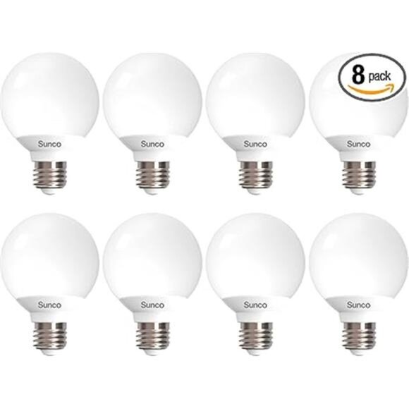 8 Pack Vanity Globe Light Bulbs G25 LED for Indoor Bathroom Mirror Living Area - Picture 7 of 7